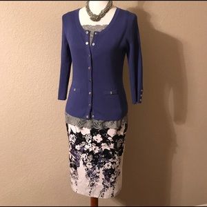 White House Black Market Blue Cardigan